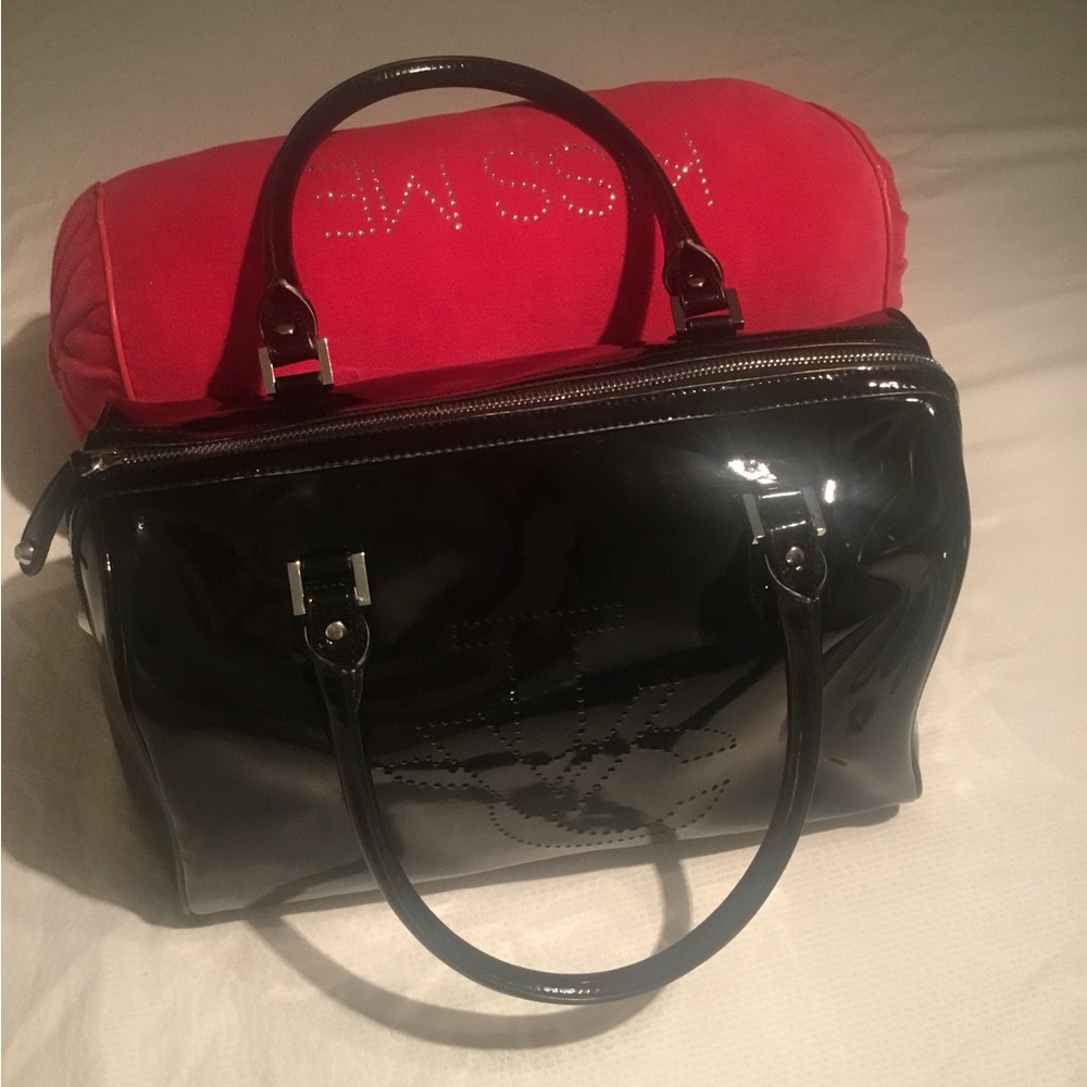 Versace Black Patent Leather Satchel